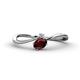 1 - Lucie Bold Oval Cut Red Garnet and Round Diamond 2 Stone Promise Ring 