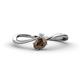 1 - Lucie Bold Oval Cut Smoky Quartz and Round Diamond 2 Stone Promise Ring 