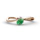 1 - Lucie Bold Oval Cut Emerald and Round Diamond 2 Stone Promise Ring 