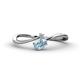 1 - Lucie Bold Oval Cut Aquamarine and Round Diamond 2 Stone Promise Ring 