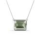 1 - Olivia 12x10 mm Emerald Cut Green Amethyst East West Solitaire Pendant Necklace 
