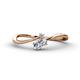 1 - Lucie Bold Oval Cut and Round Diamond 2 Stone Promise Ring 