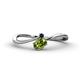 1 - Lucie Bold Oval Cut Peridot and Round Blue Sapphire 2 Stone Promise Ring 