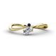 1 - Lucie Bold Oval Cut Diamond and Round Blue Sapphire 2 Stone Promise Ring 