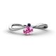1 - Lucie Bold Oval Cut Pink Sapphire and Round Blue Sapphire 2 Stone Promise Ring 