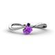 1 - Lucie Bold Oval Cut Amethyst and Round Blue Sapphire 2 Stone Promise Ring 
