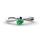 1 - Lucie Bold Oval Cut Emerald and Round Blue Sapphire 2 Stone Promise Ring 