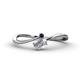1 - Lucie Bold Oval Cut White Sapphire and Round Blue Sapphire 2 Stone Promise Ring 