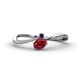 1 - Lucie Bold Oval Cut Ruby and Round Blue Sapphire 2 Stone Promise Ring 