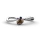 1 - Lucie Bold Oval Cut Smoky Quartz and Round Blue Sapphire 2 Stone Promise Ring 