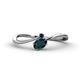 1 - Lucie Bold Oval Cut London Blue Topaz and Round Blue Sapphire 2 Stone Promise Ring 