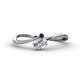 1 - Lucie Bold Oval Cut Lab Grown Diamond and Round Blue Sapphire 2 Stone Promise Ring 
