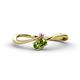 1 - Lucie Bold Oval Cut Peridot and Round Pink Sapphire 2 Stone Promise Ring 