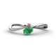 1 - Lucie Bold Oval Cut Emerald and Round Pink Sapphire 2 Stone Promise Ring 