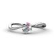 1 - Lucie Bold Oval Cut White Sapphire and Round Pink Sapphire 2 Stone Promise Ring 
