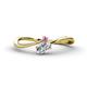 1 - Lucie Bold Oval Cut Diamond and Round Pink Sapphire 2 Stone Promise Ring 