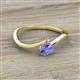 2 - Lucie Bold Oval Cut Tanzanite and Round Pink Sapphire 2 Stone Promise Ring 