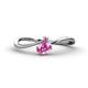 1 - Lucie Bold Oval Cut and Round Pink Sapphire 2 Stone Promise Ring 