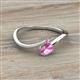 2 - Lucie Bold Oval Cut and Round Pink Sapphire 2 Stone Promise Ring 