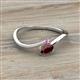 2 - Lucie Bold Oval Cut Red Garnet and Round Pink Sapphire 2 Stone Promise Ring 