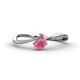1 - Lucie Bold Oval Cut Rhodolite Garnet and Round Pink Sapphire 2 Stone Promise Ring 