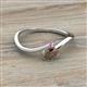 2 - Lucie Bold Oval Cut Smoky Quartz and Round Pink Sapphire 2 Stone Promise Ring 