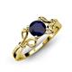 4 - Trissie Blue Sapphire Floral Solitaire Engagement Ring 