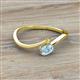 2 - Lucie Bold Oval Cut Aquamarine and Round Yellow Sapphire 2 Stone Promise Ring 