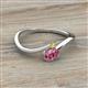 2 - Lucie Bold Oval Cut Pink Tourmaline and Round Yellow Sapphire 2 Stone Promise Ring 
