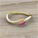 2 - Lucie Bold Oval Cut Pink Tourmaline and Round Yellow Sapphire 2 Stone Promise Ring 