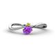 1 - Lucie Bold Oval Cut Amethyst and Round Yellow Sapphire 2 Stone Promise Ring 