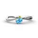 1 - Lucie Bold Oval Cut Blue Topaz and Round Yellow Sapphire 2 Stone Promise Ring 