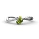 1 - Lucie Bold Oval Cut Peridot and Round Yellow Sapphire 2 Stone Promise Ring 