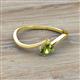 2 - Lucie Bold Oval Cut Peridot and Round Yellow Sapphire 2 Stone Promise Ring 