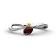 1 - Lucie Bold Oval Cut Red Garnet and Round Yellow Sapphire 2 Stone Promise Ring 