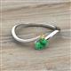 2 - Lucie Bold Oval Cut Emerald and Round Yellow Sapphire 2 Stone Promise Ring 