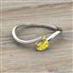 2 - Lucie Bold Oval Cut and Round Yellow Sapphire 2 Stone Promise Ring 