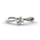 1 - Lucie Bold Oval Cut White Sapphire and Round Yellow Sapphire 2 Stone Promise Ring 