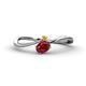 1 - Lucie Bold Oval Cut Ruby and Round Yellow Sapphire 2 Stone Promise Ring 