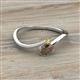 2 - Lucie Bold Oval Cut Smoky Quartz and Round Yellow Sapphire 2 Stone Promise Ring 
