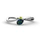 1 - Lucie Bold Oval Cut London Blue Topaz and Round Yellow Sapphire 2 Stone Promise Ring 