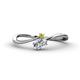 1 - Lucie Bold Oval Cut Diamond and Round Yellow Sapphire 2 Stone Promise Ring 