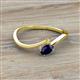 2 - Lucie Bold Oval Cut Blue Sapphire and Round Yellow Sapphire 2 Stone Promise Ring 