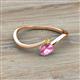 2 - Lucie Bold Oval Cut Pink Sapphire and Round Yellow Sapphire 2 Stone Promise Ring 