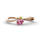 1 - Lucie Bold Oval Cut Pink Tourmaline and Round Yellow Sapphire 2 Stone Promise Ring 