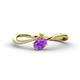 1 - Lucie Bold Oval Cut Amethyst and Round Yellow Sapphire 2 Stone Promise Ring 