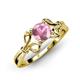 4 - Trissie Pink Tourmaline Floral Solitaire Engagement Ring 