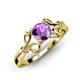 4 - Trissie Amethyst Floral Solitaire Engagement Ring 