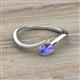 2 - Lucie Bold Oval Cut Tanzanite and Round Yellow Sapphire 2 Stone Promise Ring 