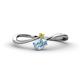 1 - Lucie Bold Oval Cut Aquamarine and Round Yellow Sapphire 2 Stone Promise Ring 